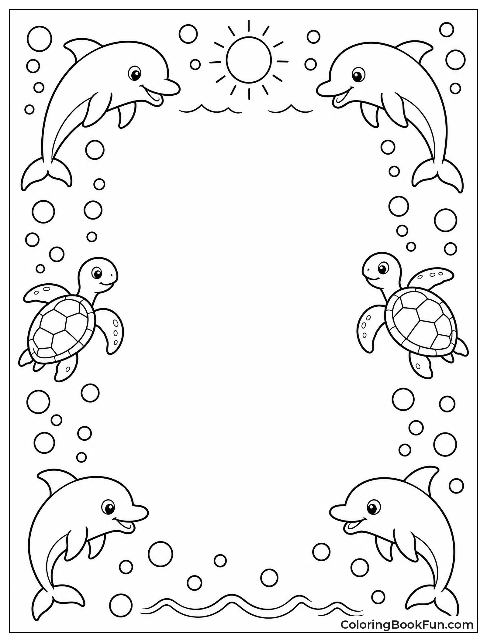 Marine Life Border Design
