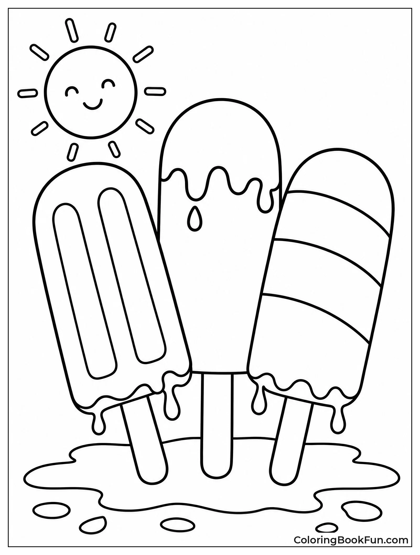 Three Melting Popsicles