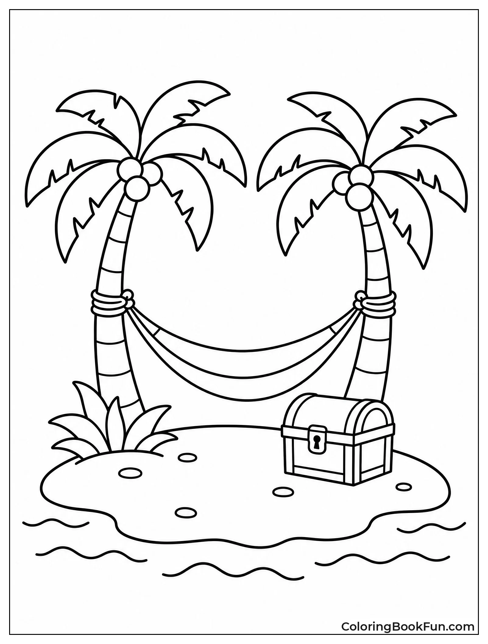 Tropical Island with Hammock