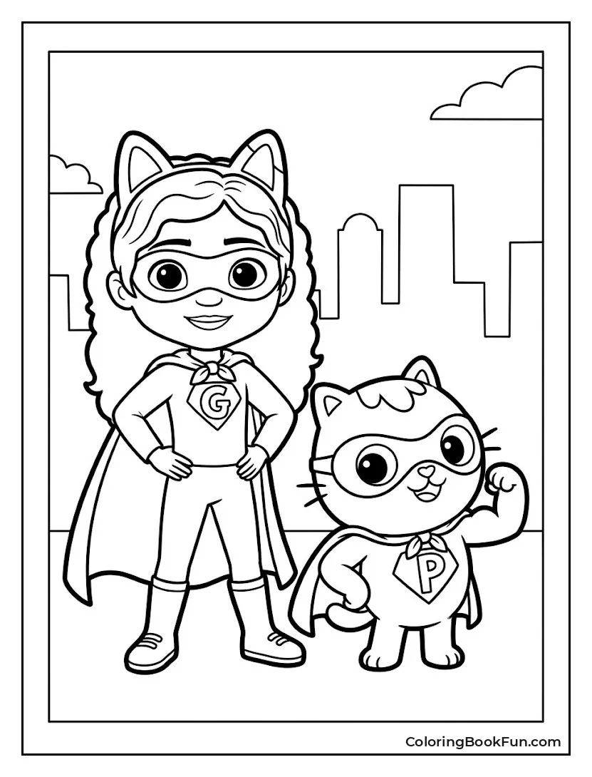 Super Gabby and Pandy Pose Heroically