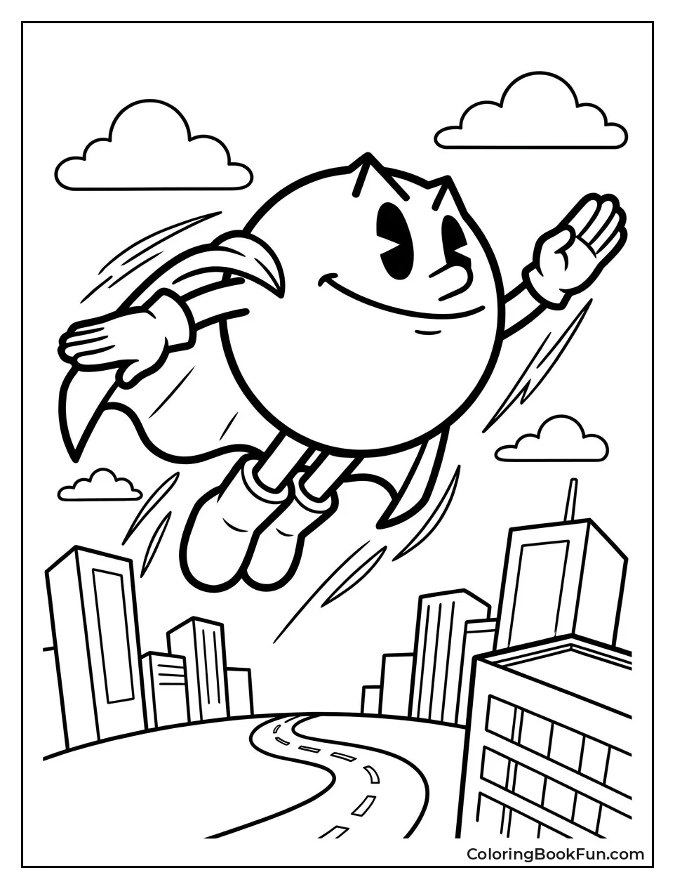 Super Pac Man Flies like Hero