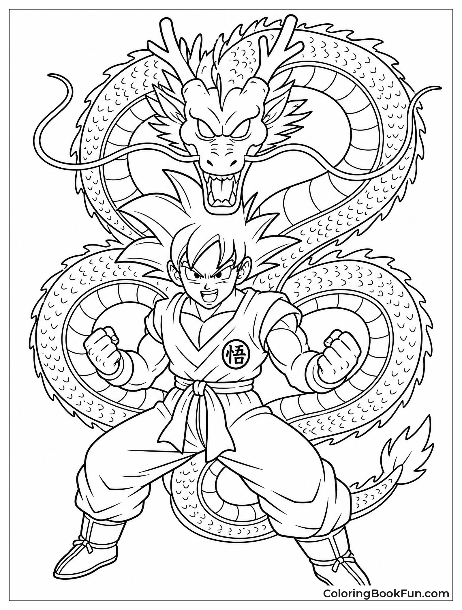 Goku Stands Before Giant Shenron