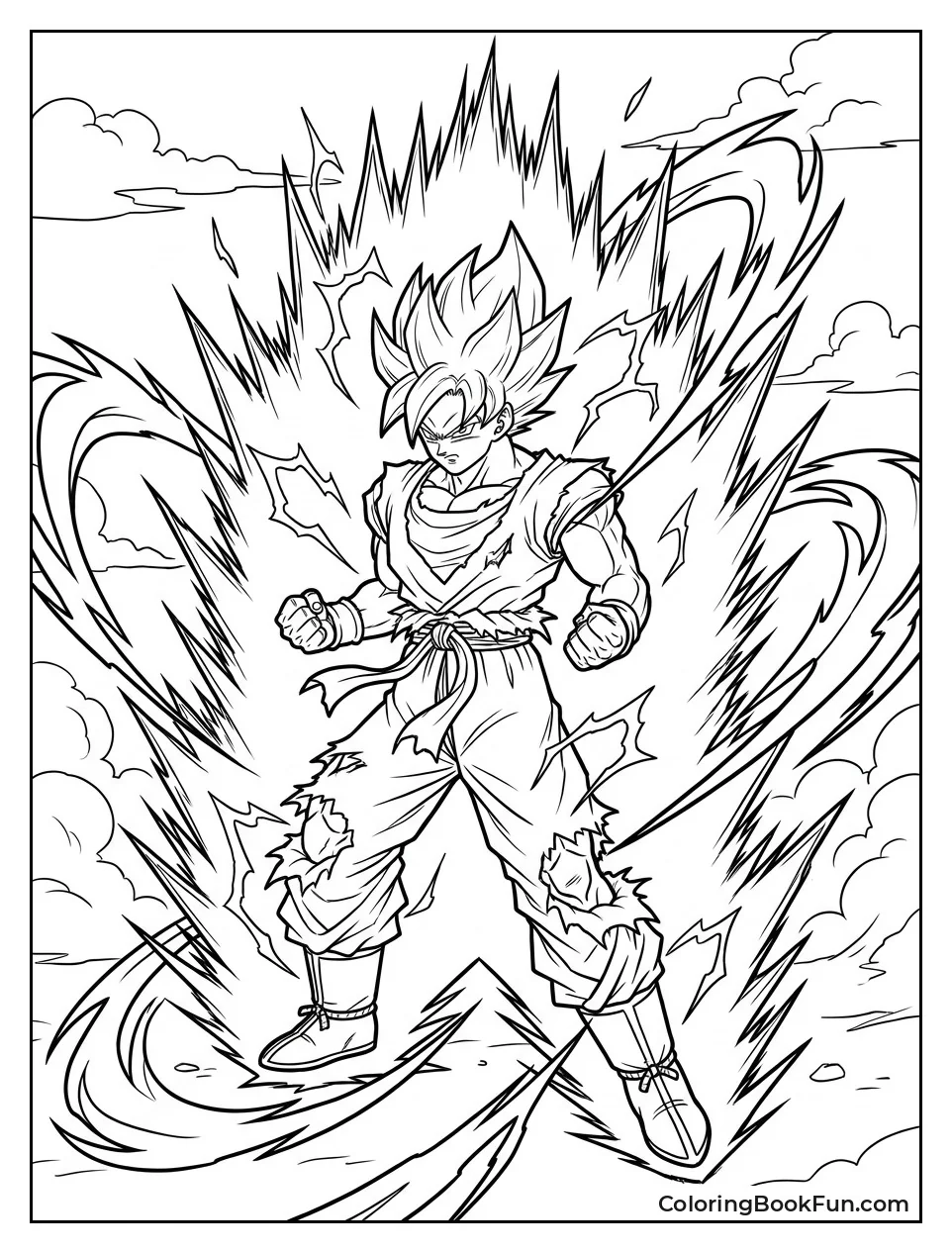 Goku Bursts With Golden Aura Power