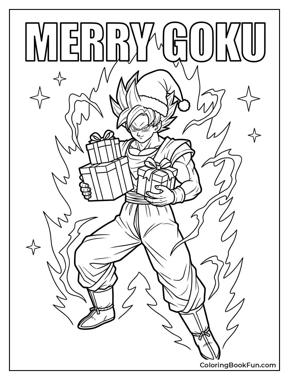 Goku Wears Santa Hat With Gifts