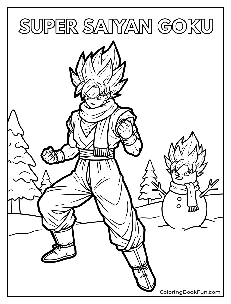 Goku Wears Scarf In Snowy Scene