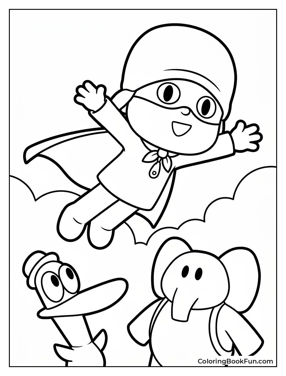 Superhero Pocoyo Flying with Cape