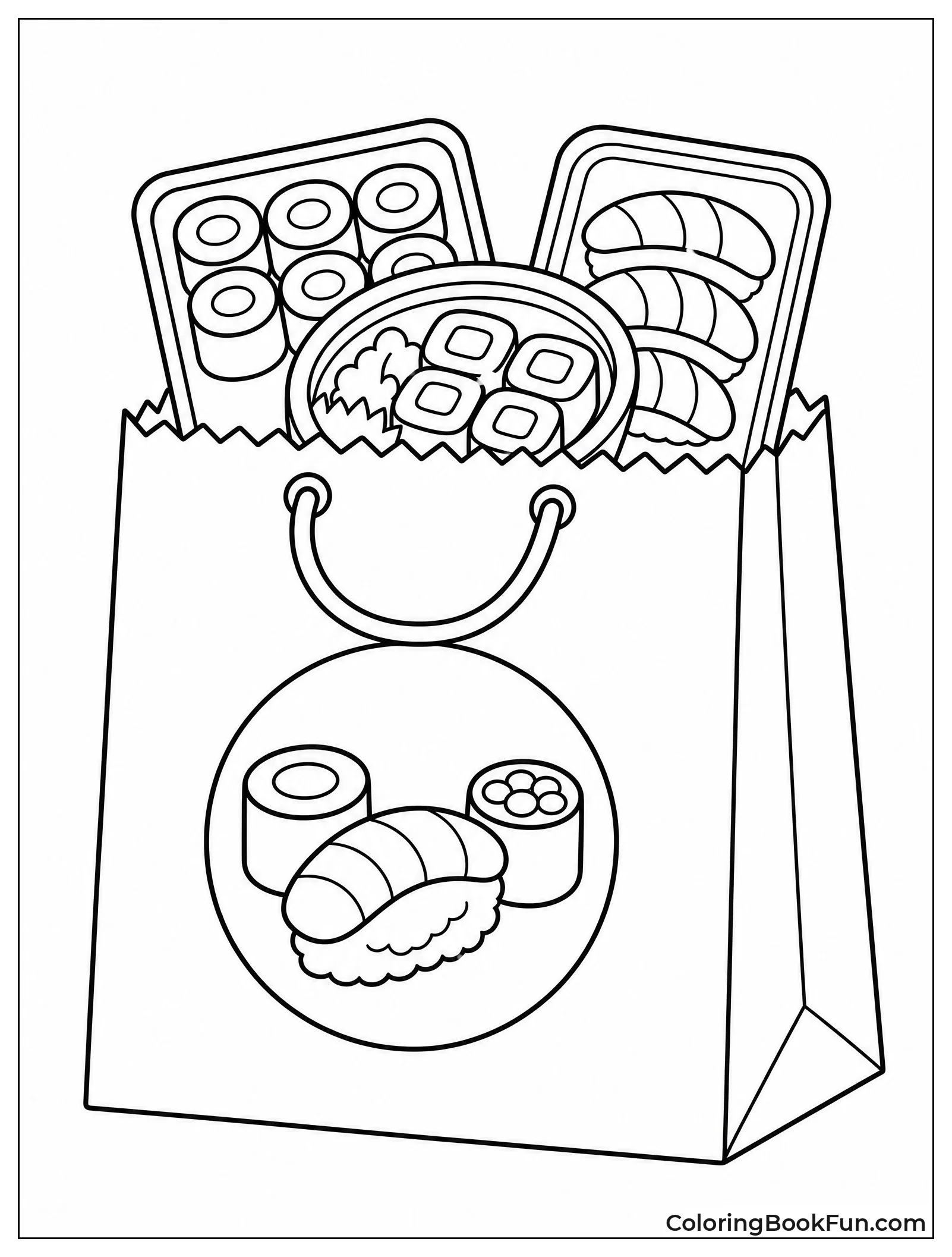 Sushi Delivery Bag with Food
