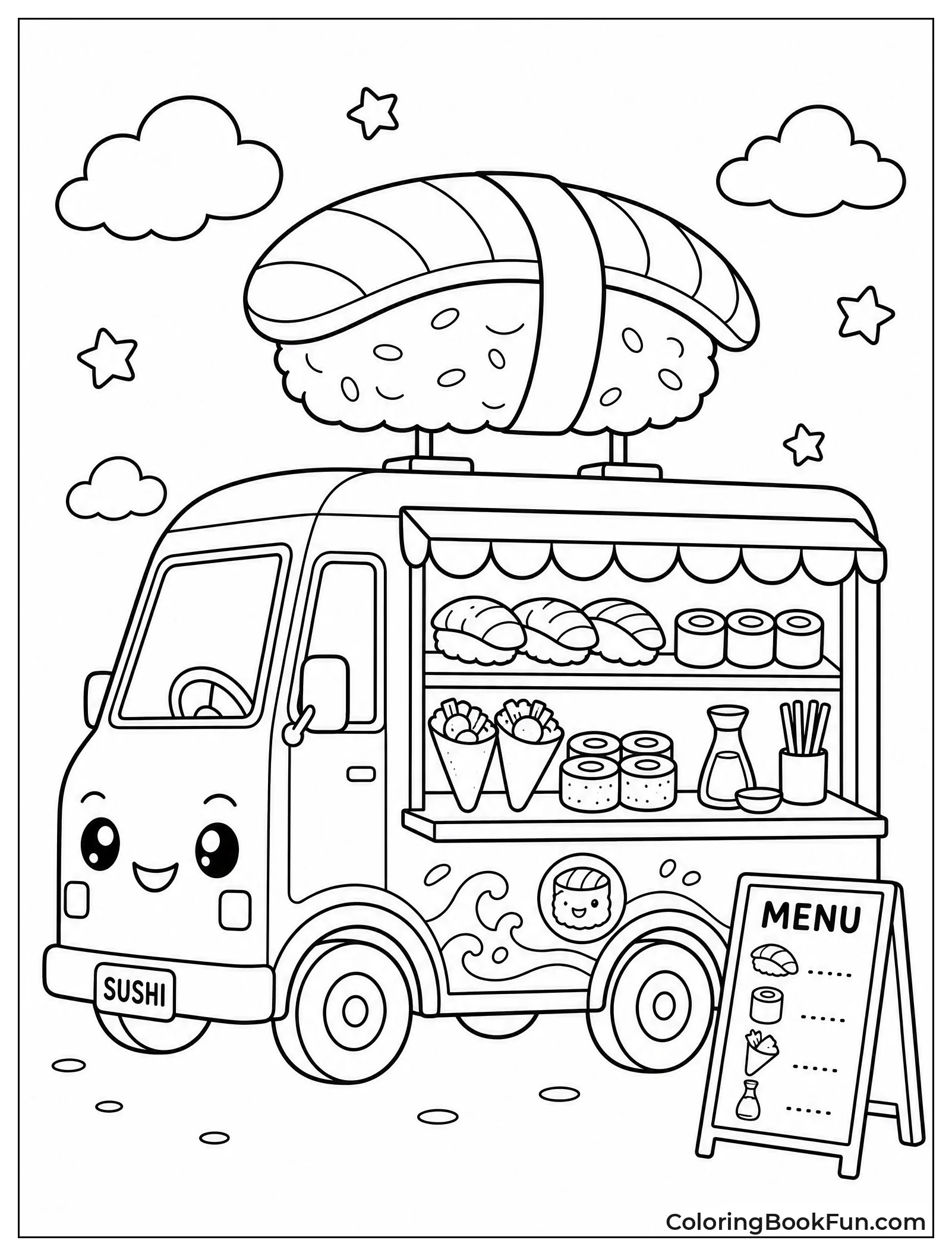 Sushi Food Truck on Street