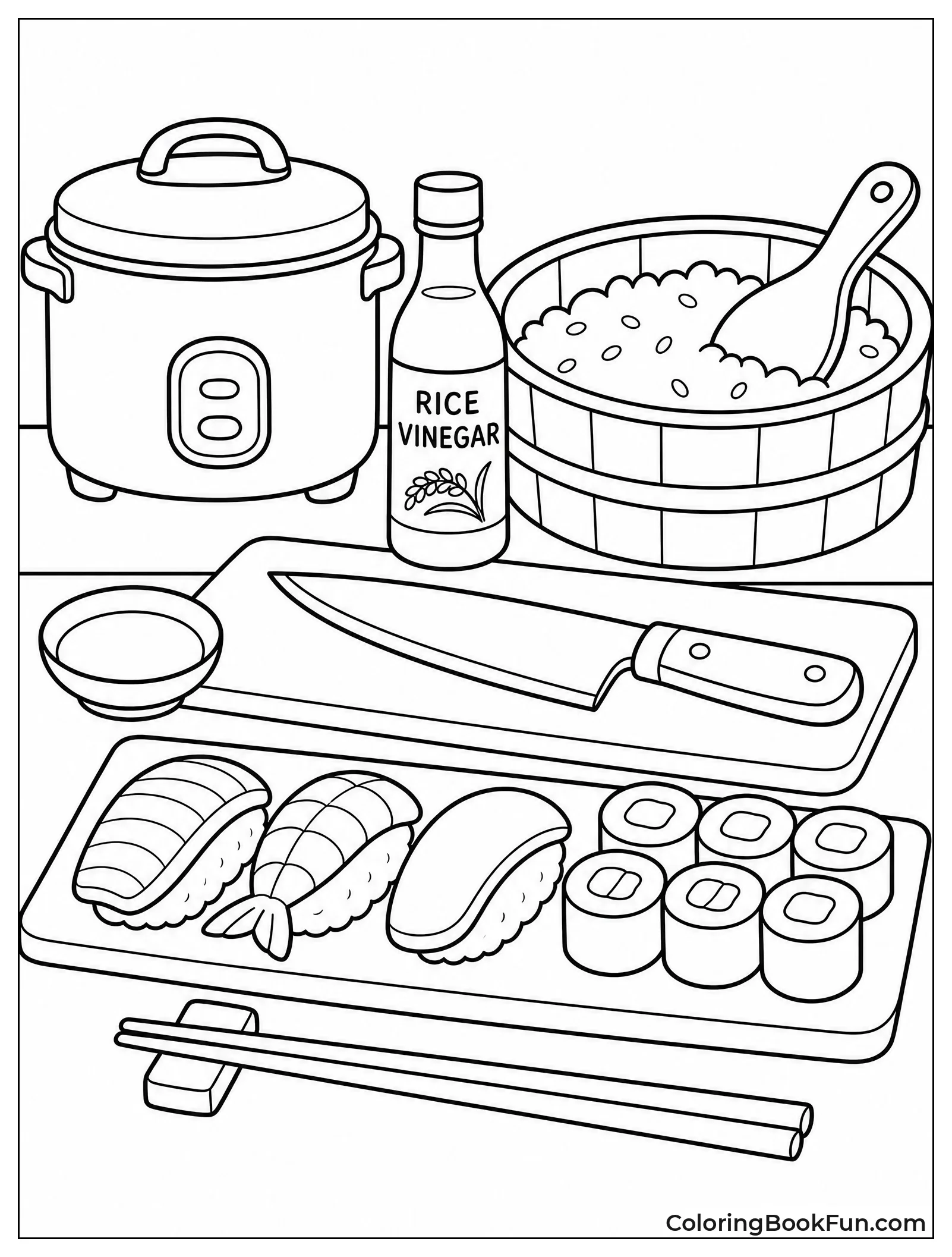 Sushi Kitchen Counter Setup