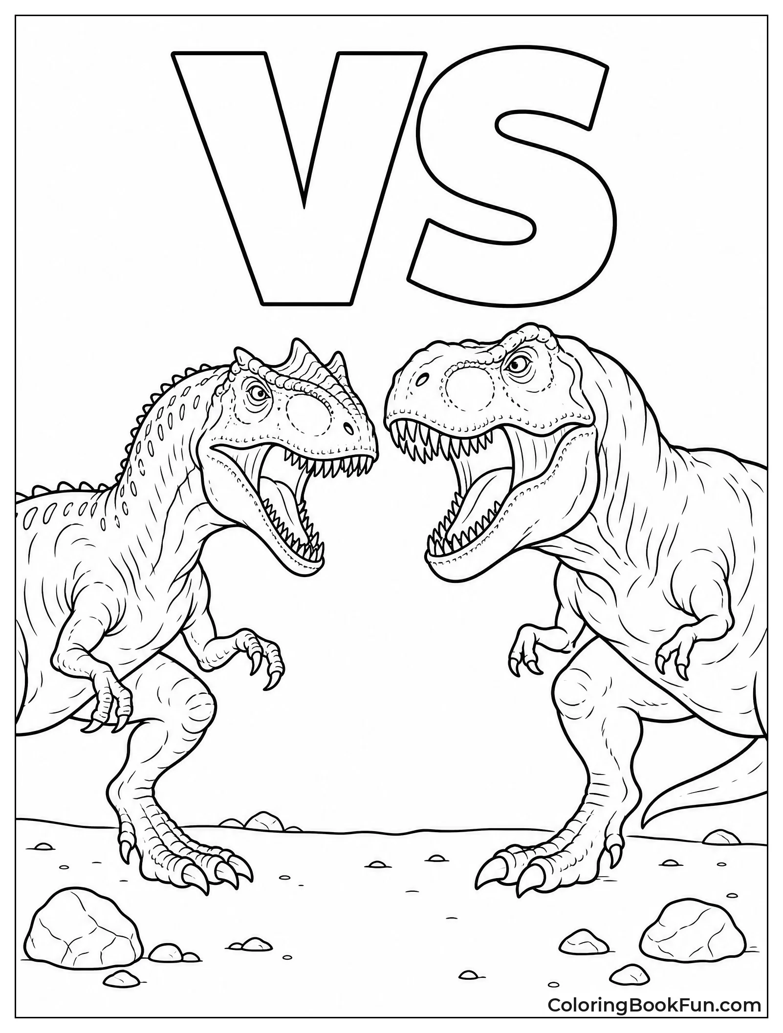 Allosaurus Facing Off with T Rex