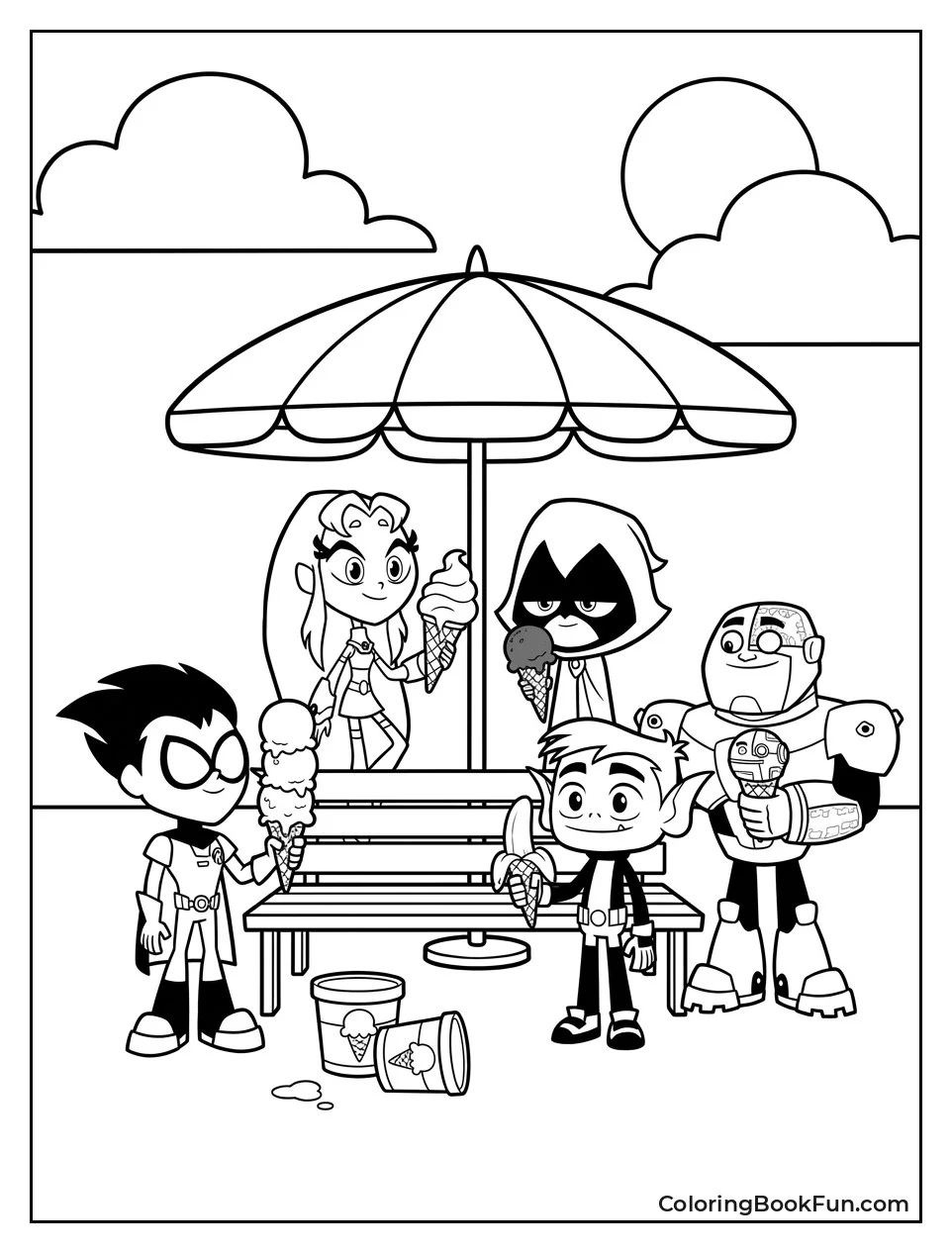 Chibi Titans Eat Ice Cream