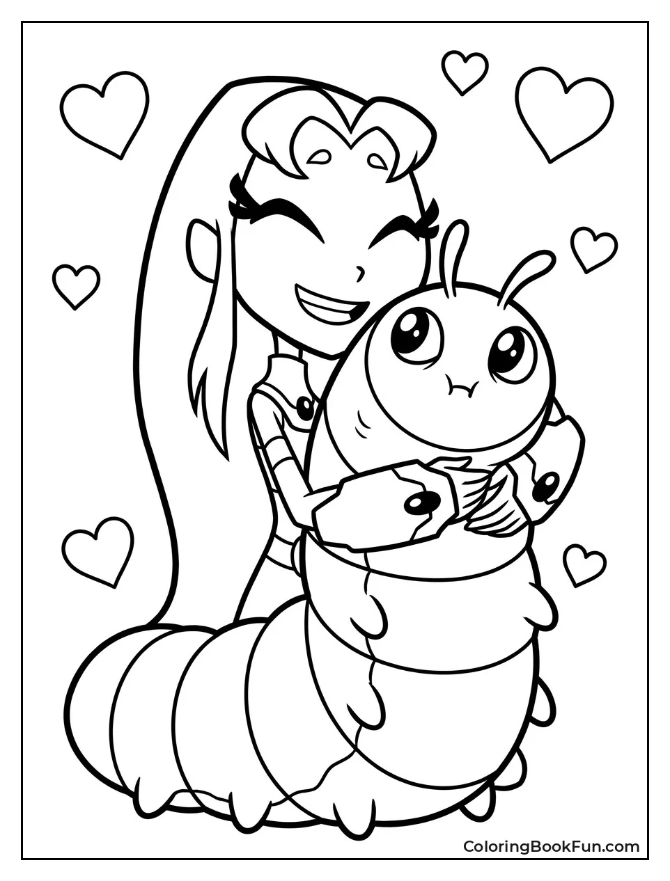 Starfire Hugs Her Pet Silkie