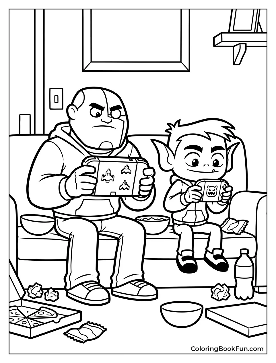 Cyborg and Beast Boy Play Games