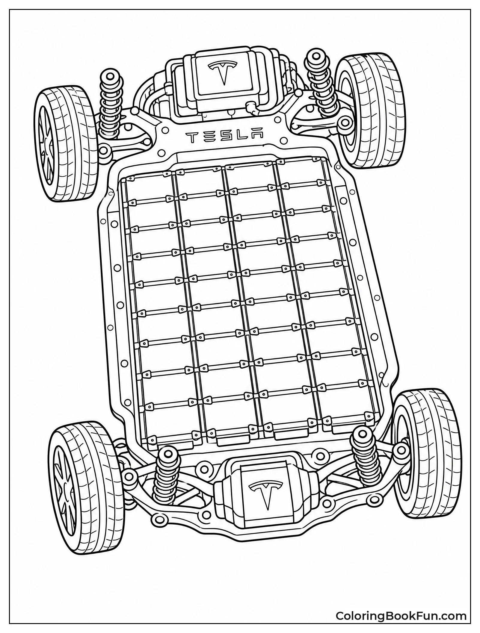 Battery Pack Under Tesla Chassis