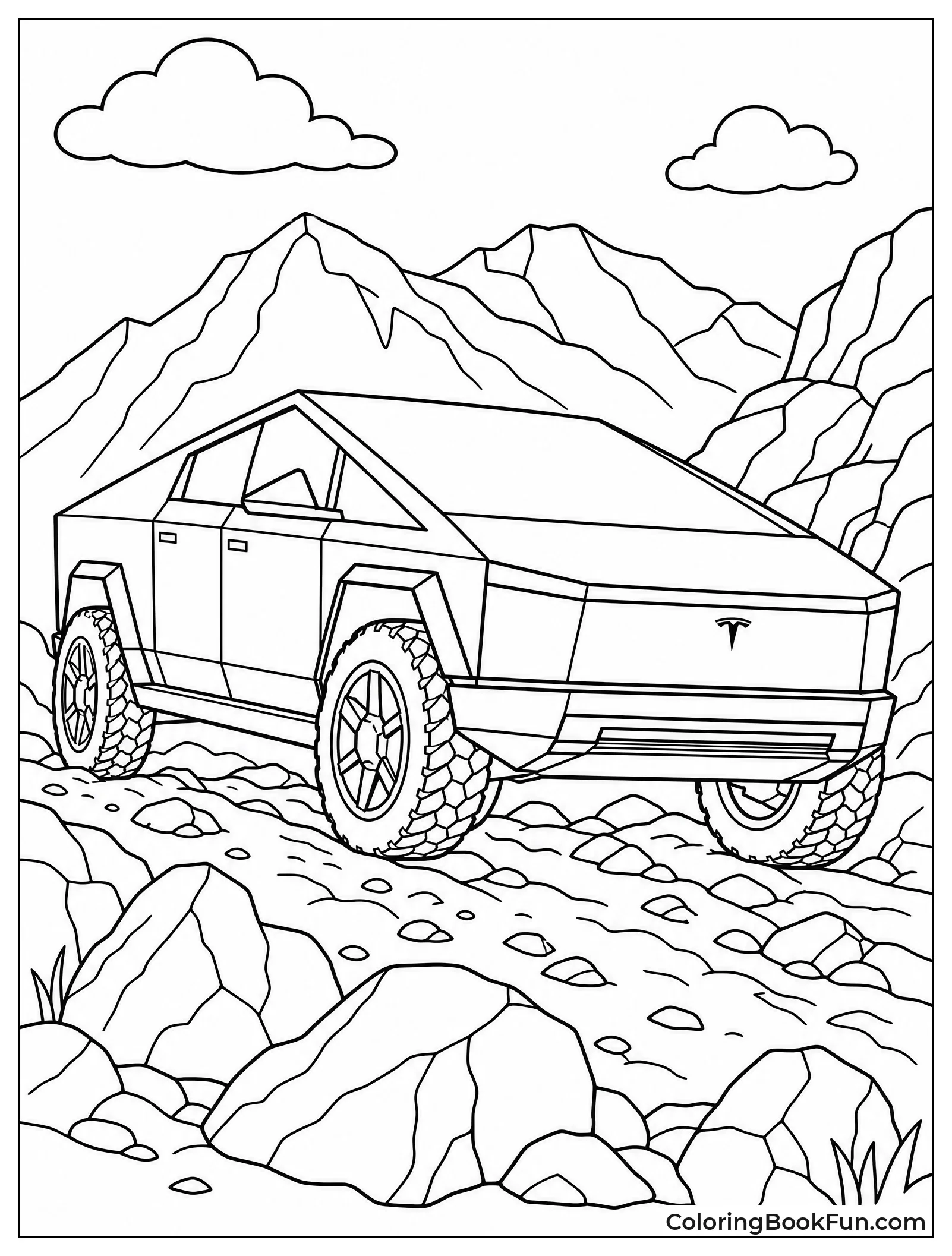 Cybertruck Bounces Over Rocky Hills