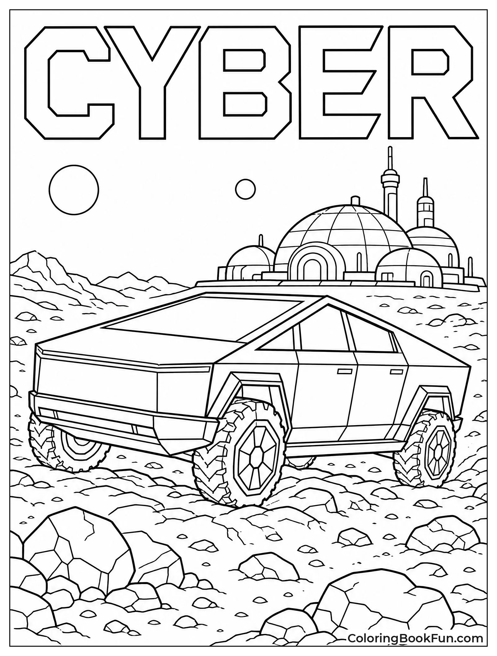 Cybertruck Drives Across Martian Rocks