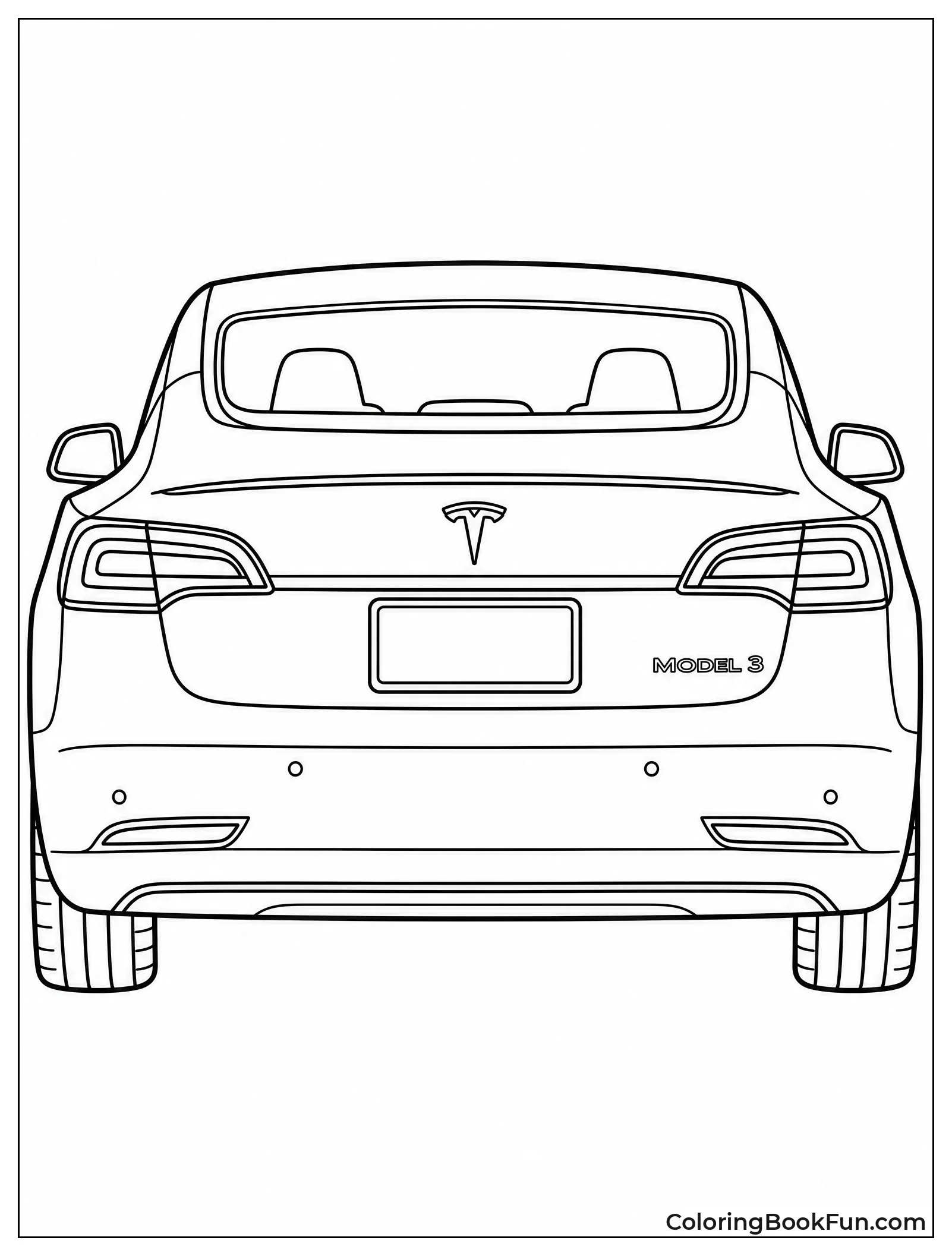 Rear View of Sleek Model 3