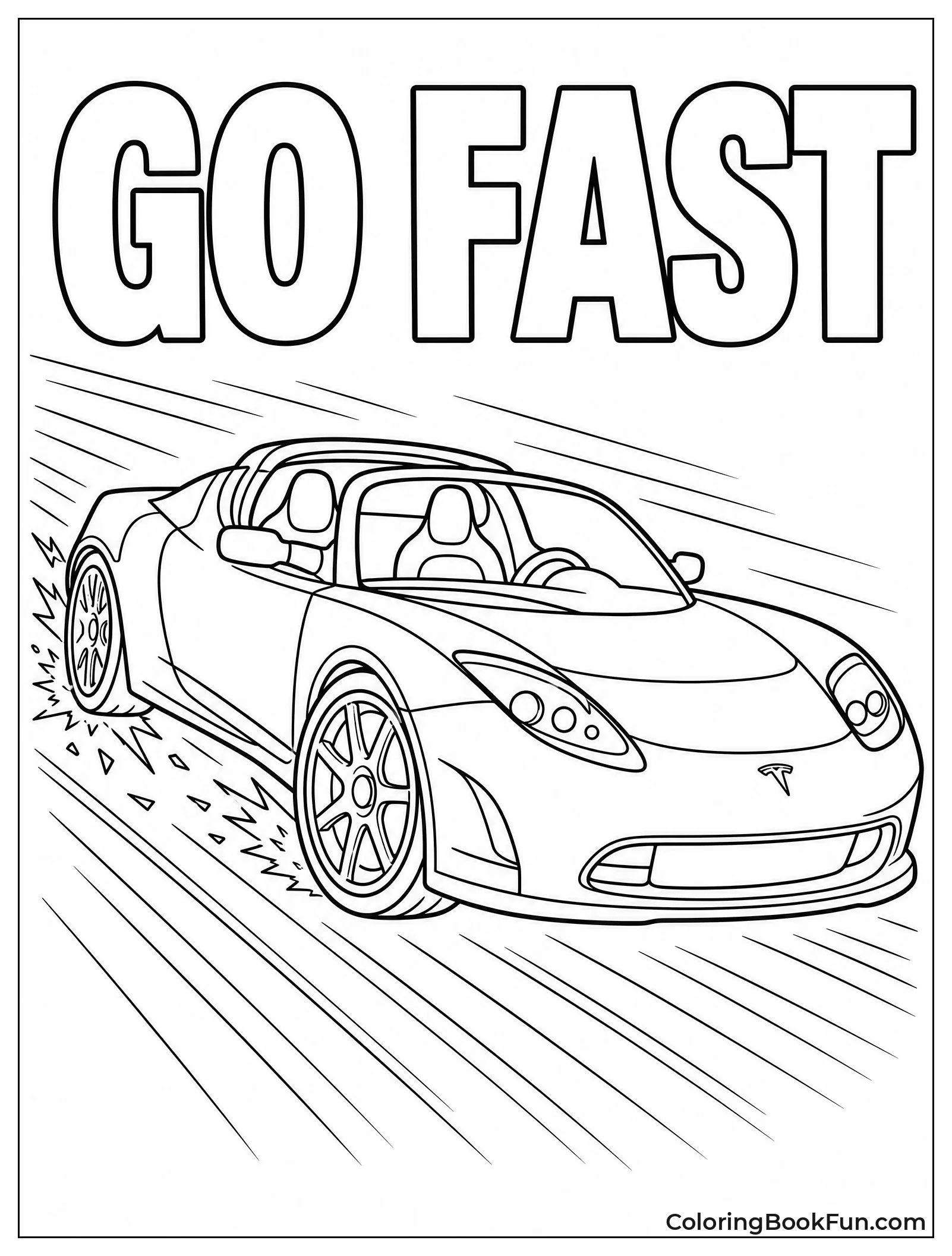 Roadster Speeds with Motion Lines