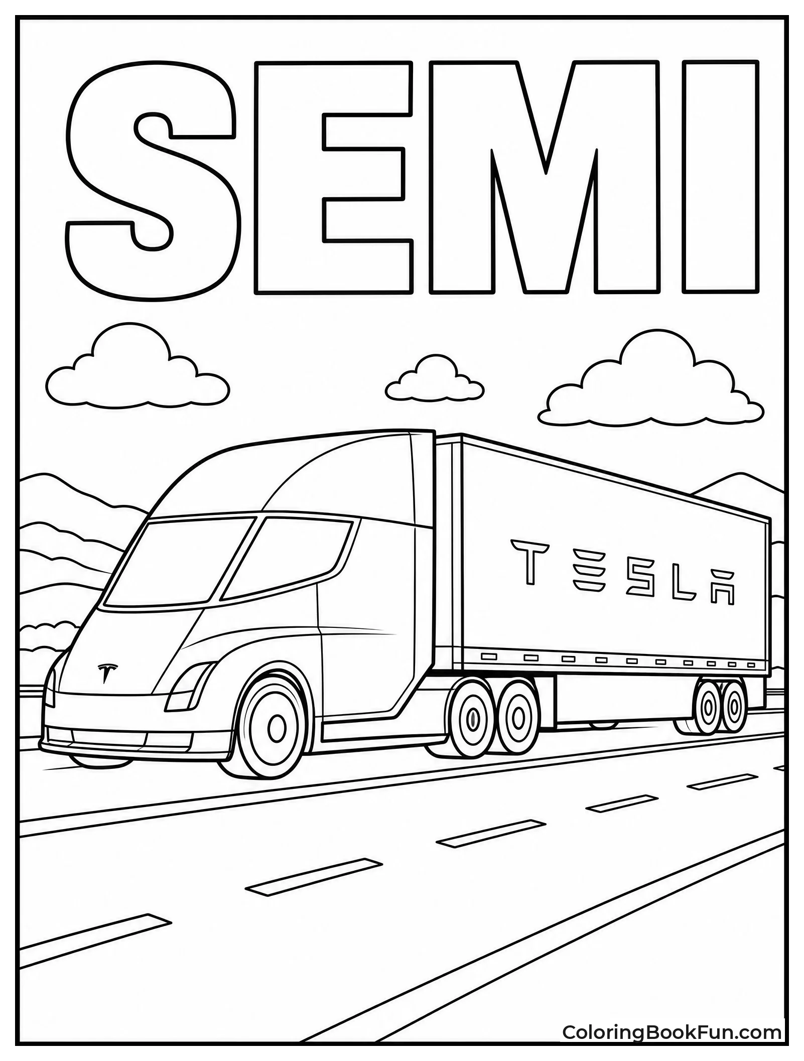 Tesla Semi Hauls Trailer Down Highway
