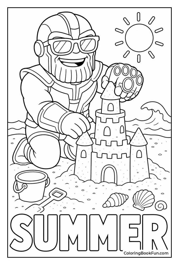 Building Sandcastle on Beach