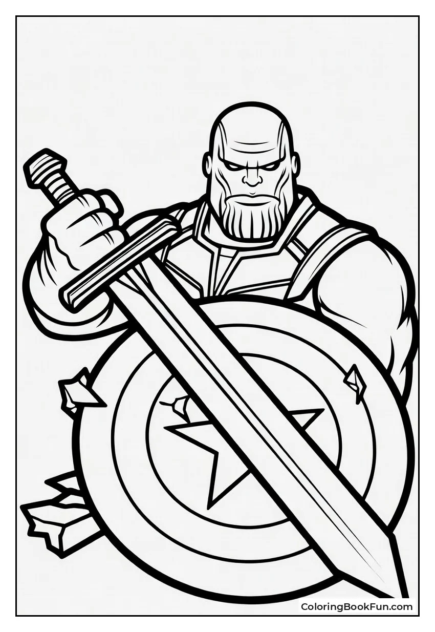 Sword Against Captain America Shield