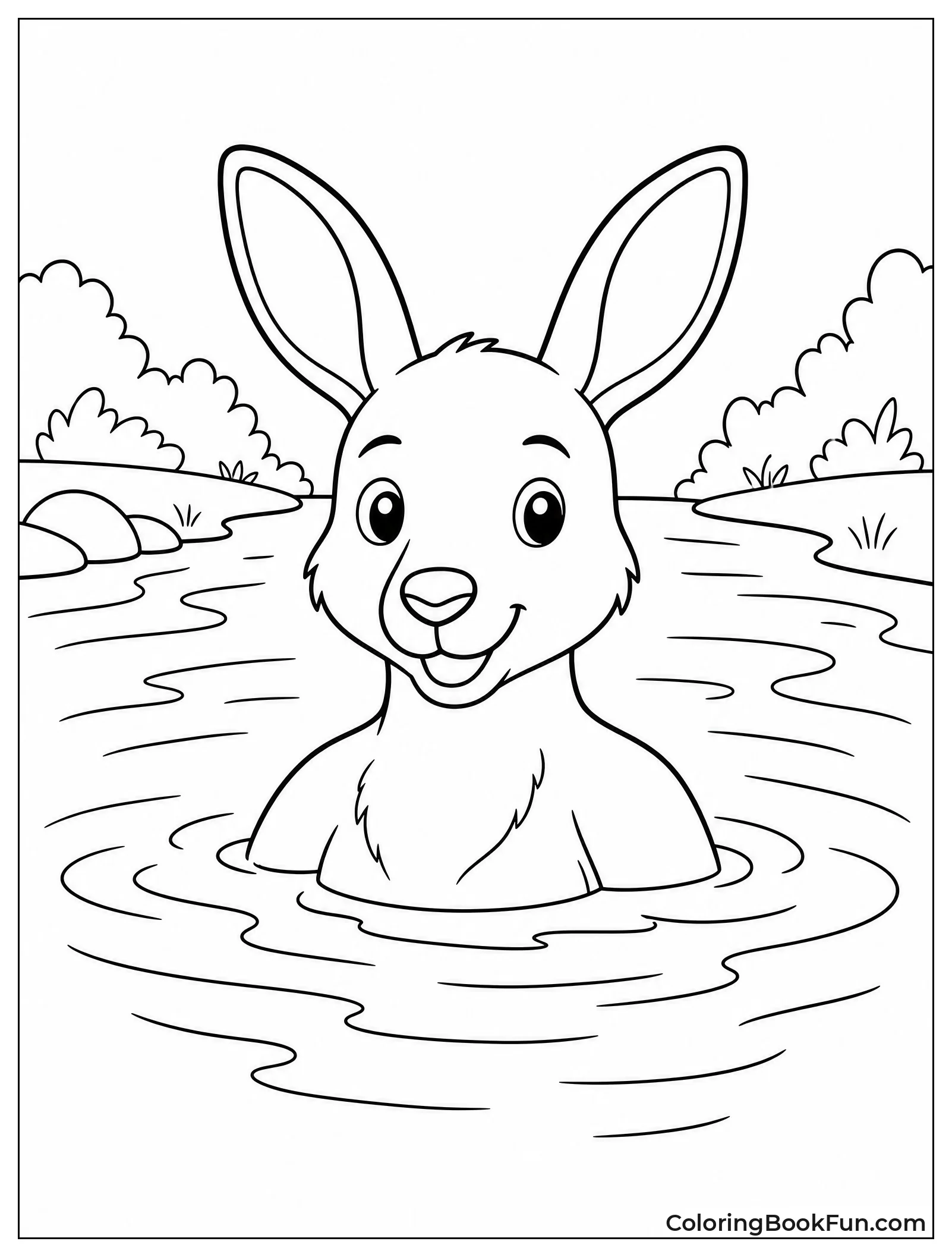 Kangaroo Swimming Across a River