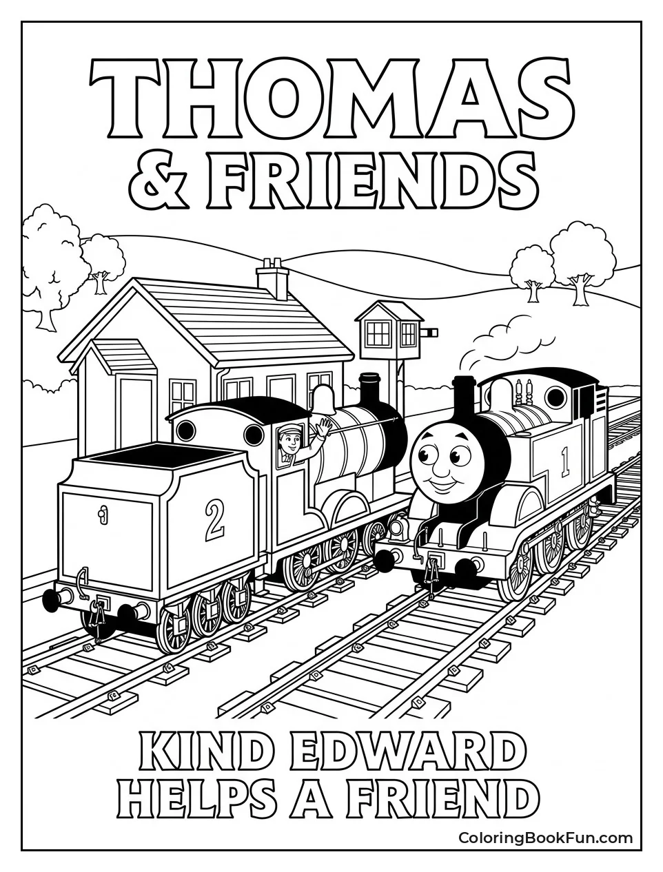 Edward Helping Another Engine