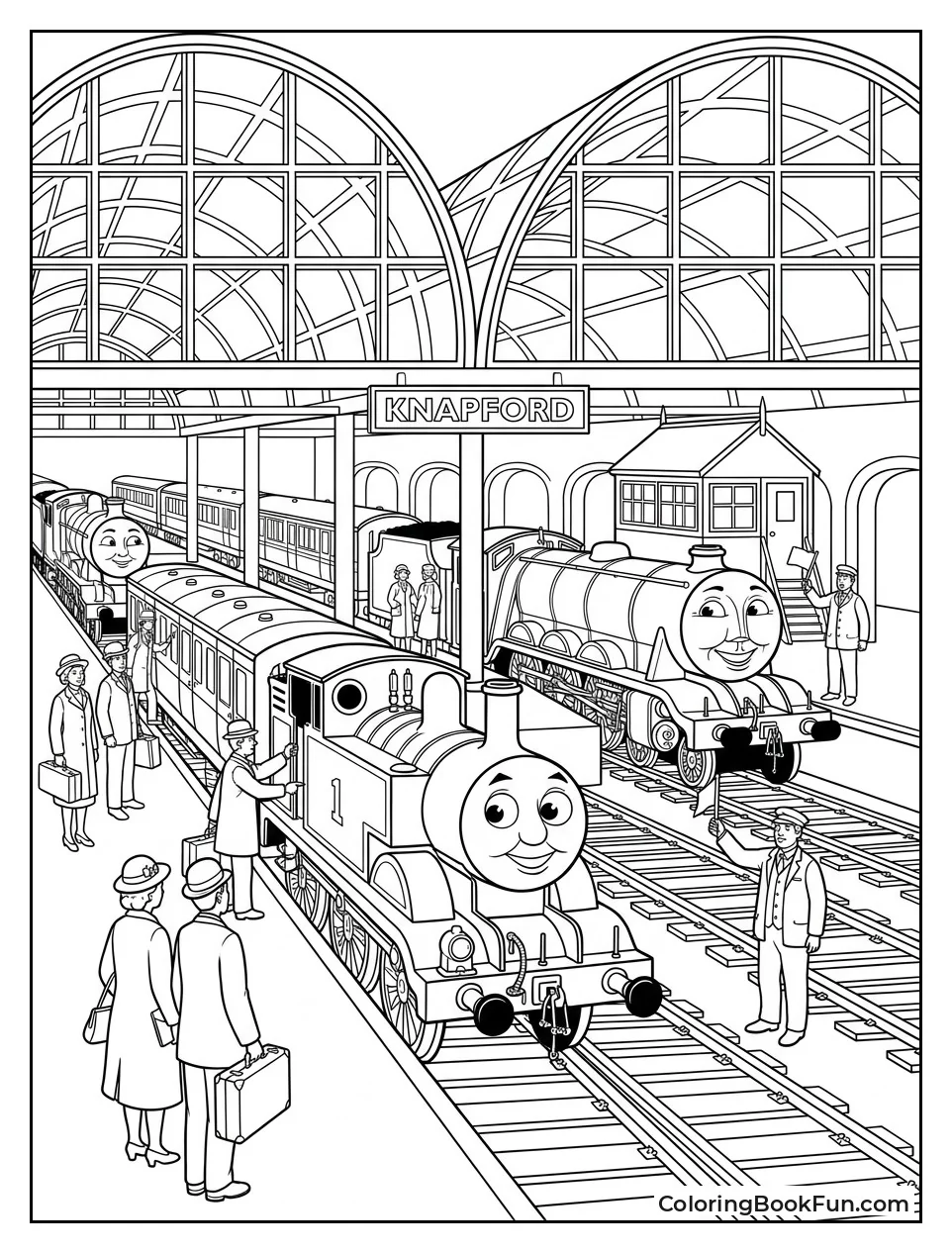 Busy Knapford Station Scene