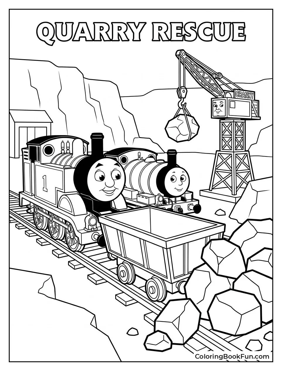 Engines Rescuing Rocks at Quarry