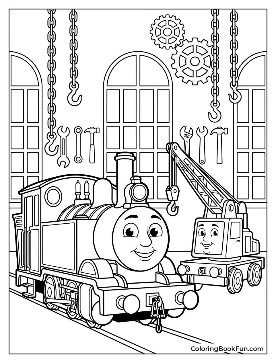 Repairing at Sodor Steamworks