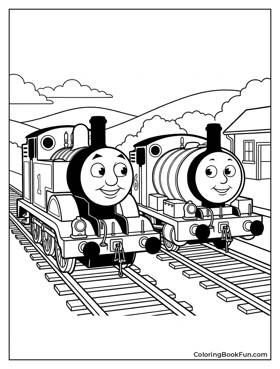 Thomas and Percy Smiling Together