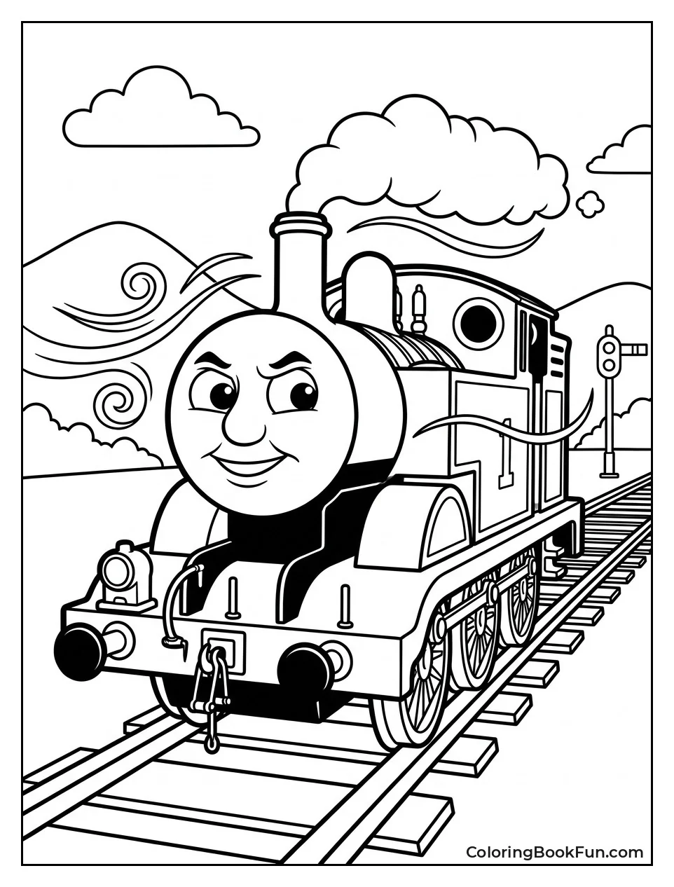 Thomas Speeding Down the Tracks