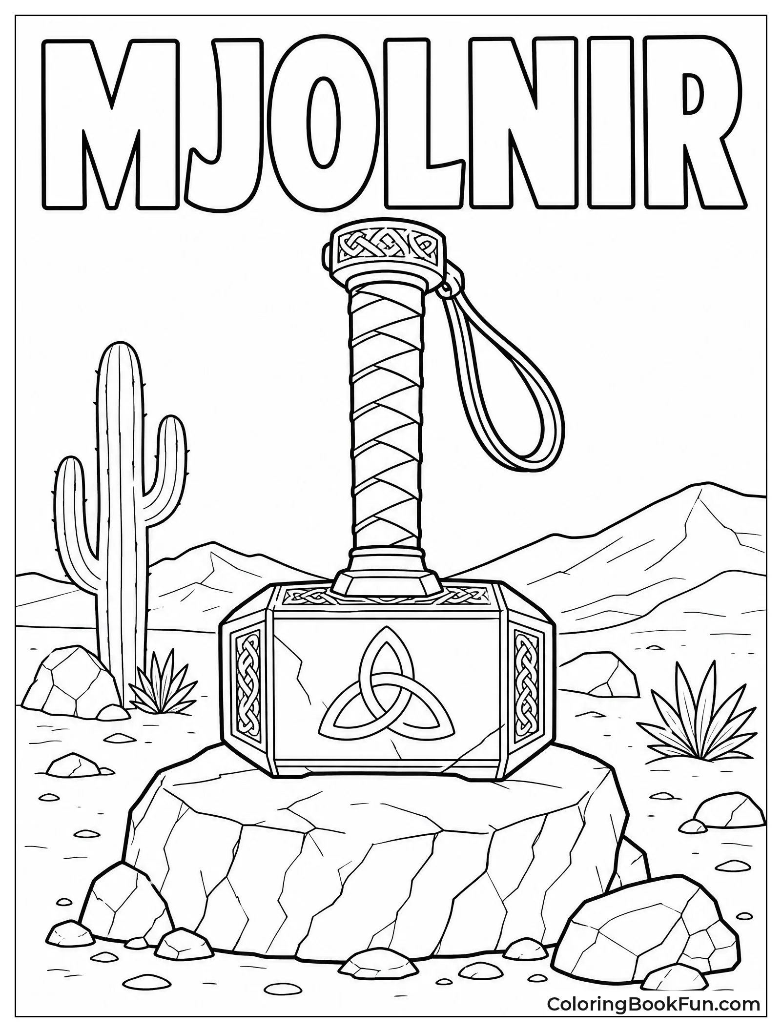 Mjolnir Resting on Desert Stone