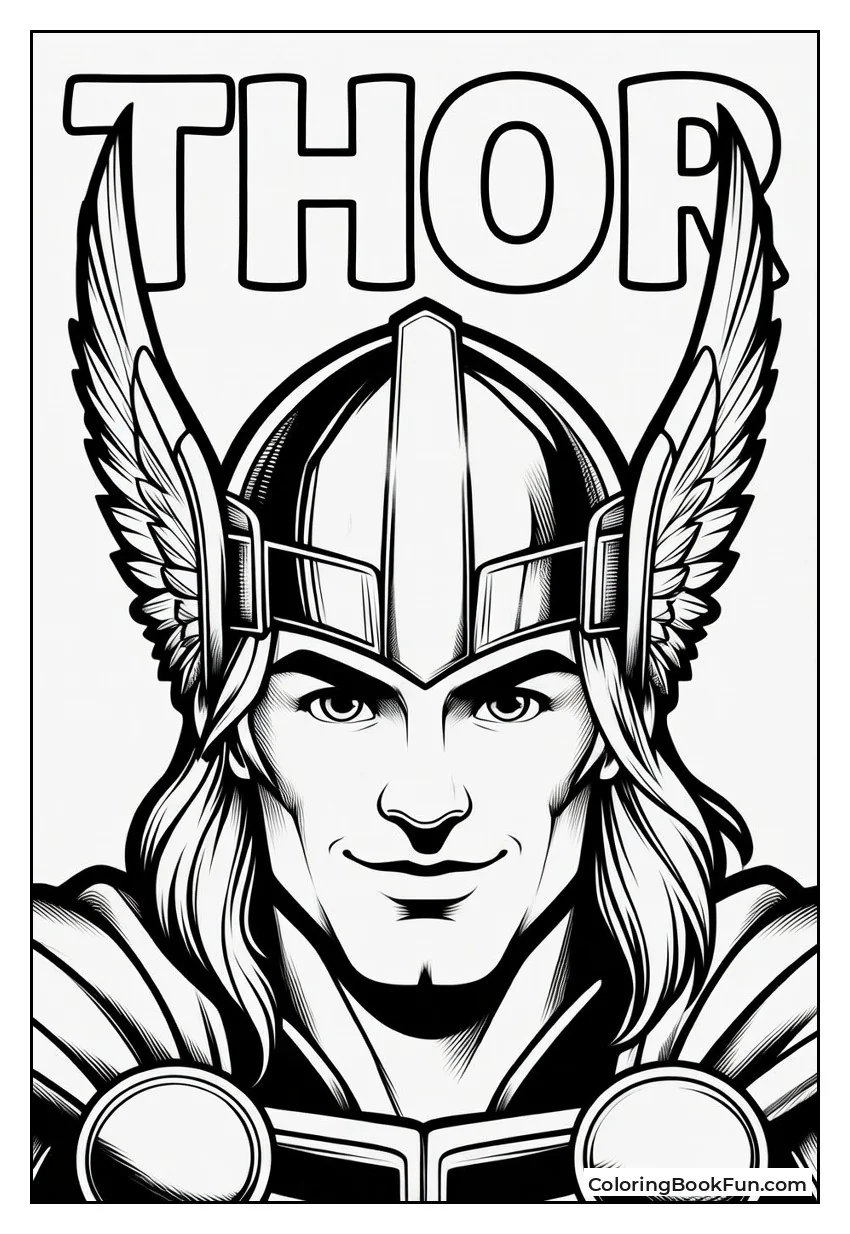 Thor Smiling in Winged Helmet