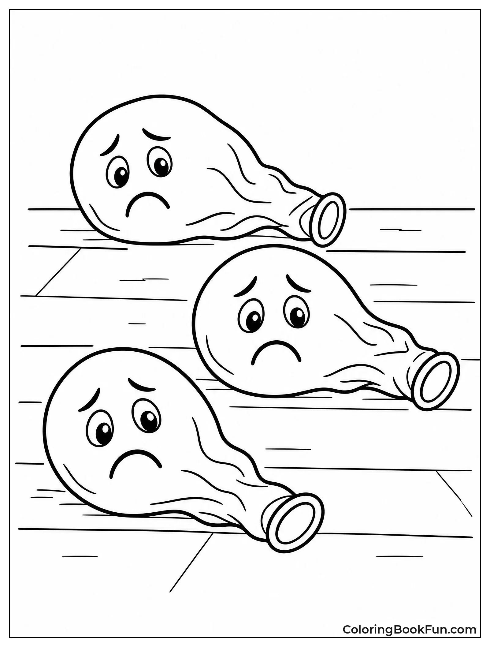 Three Deflated Sad Balloons