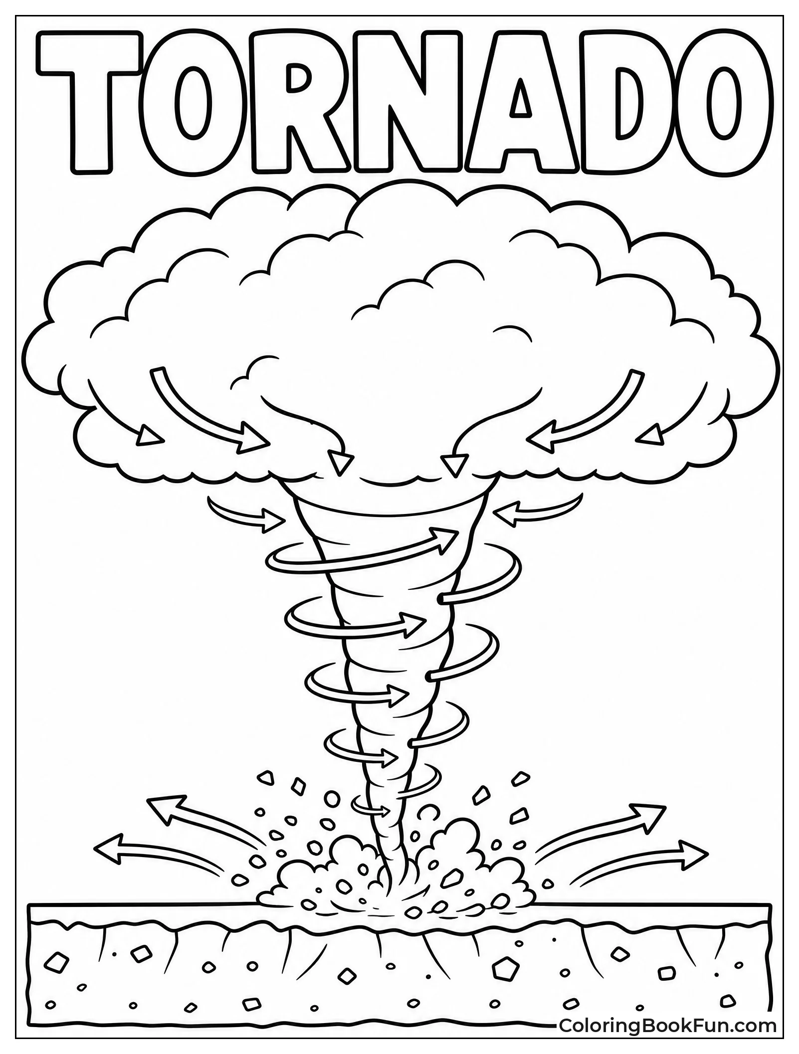 Diagram Shows Tornado Parts and Flow