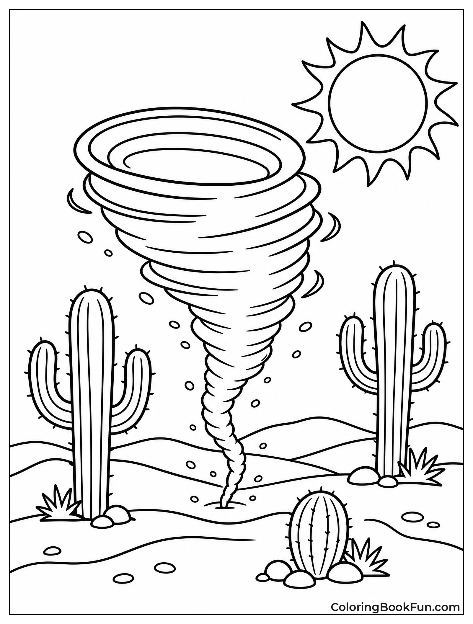 Sandy Dust Devil Dances in Desert