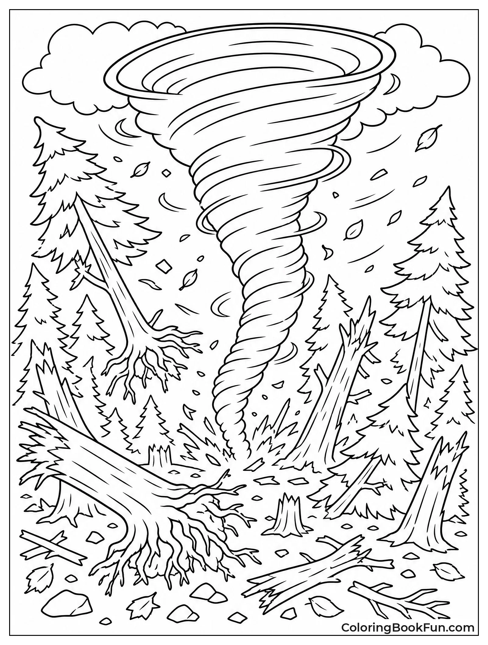 Fierce Tornado Rips Through Forest