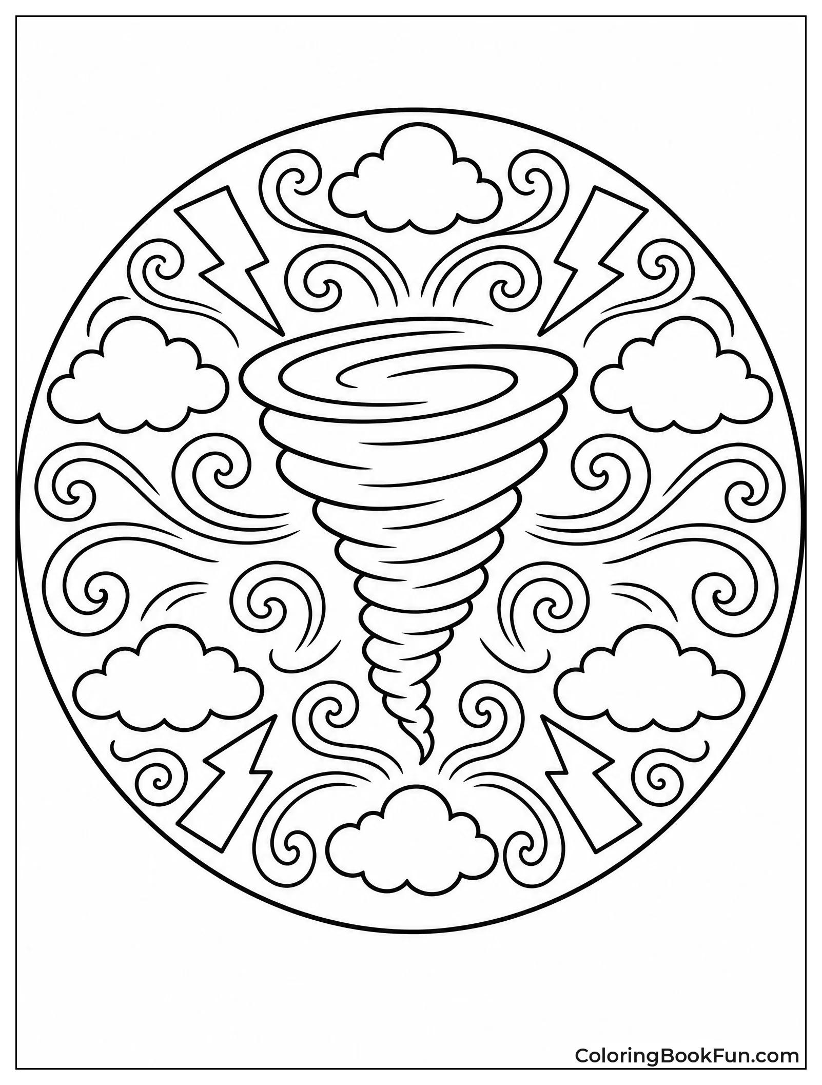 Symmetrical Mandala of Swirling Winds