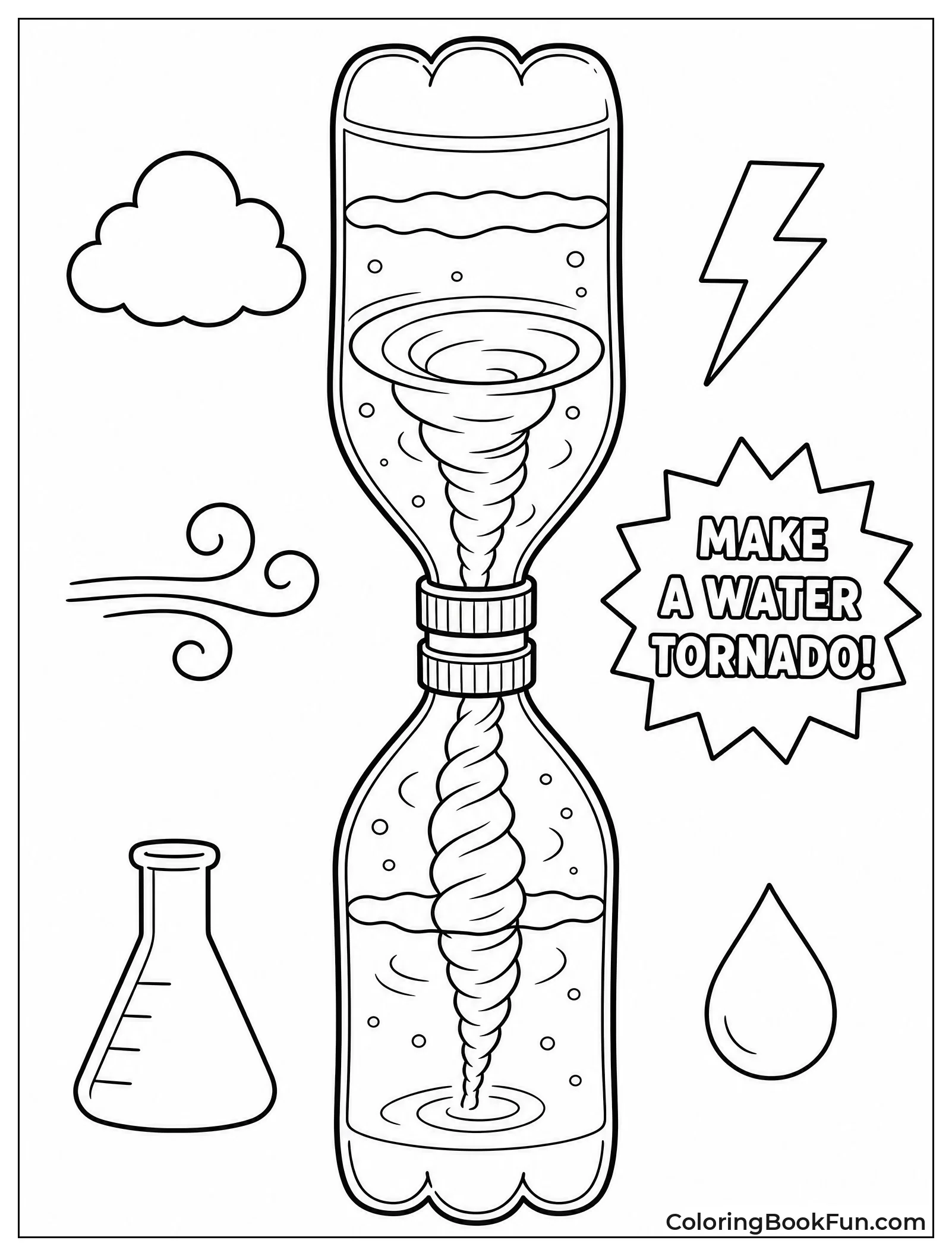 Swirling Water Tornado in Bottles