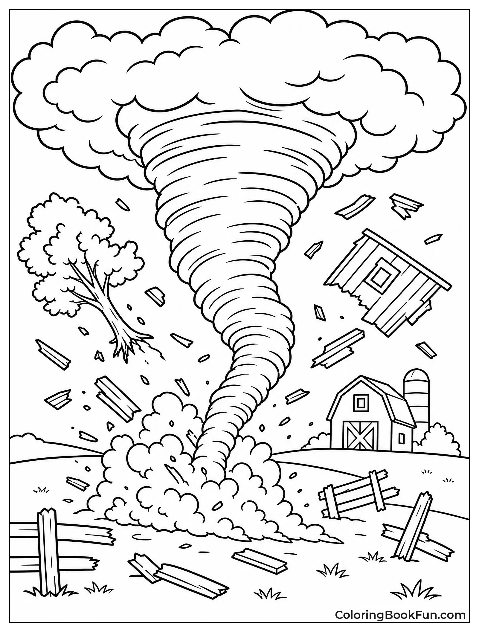 Tornado Picks Up Debris and Dust