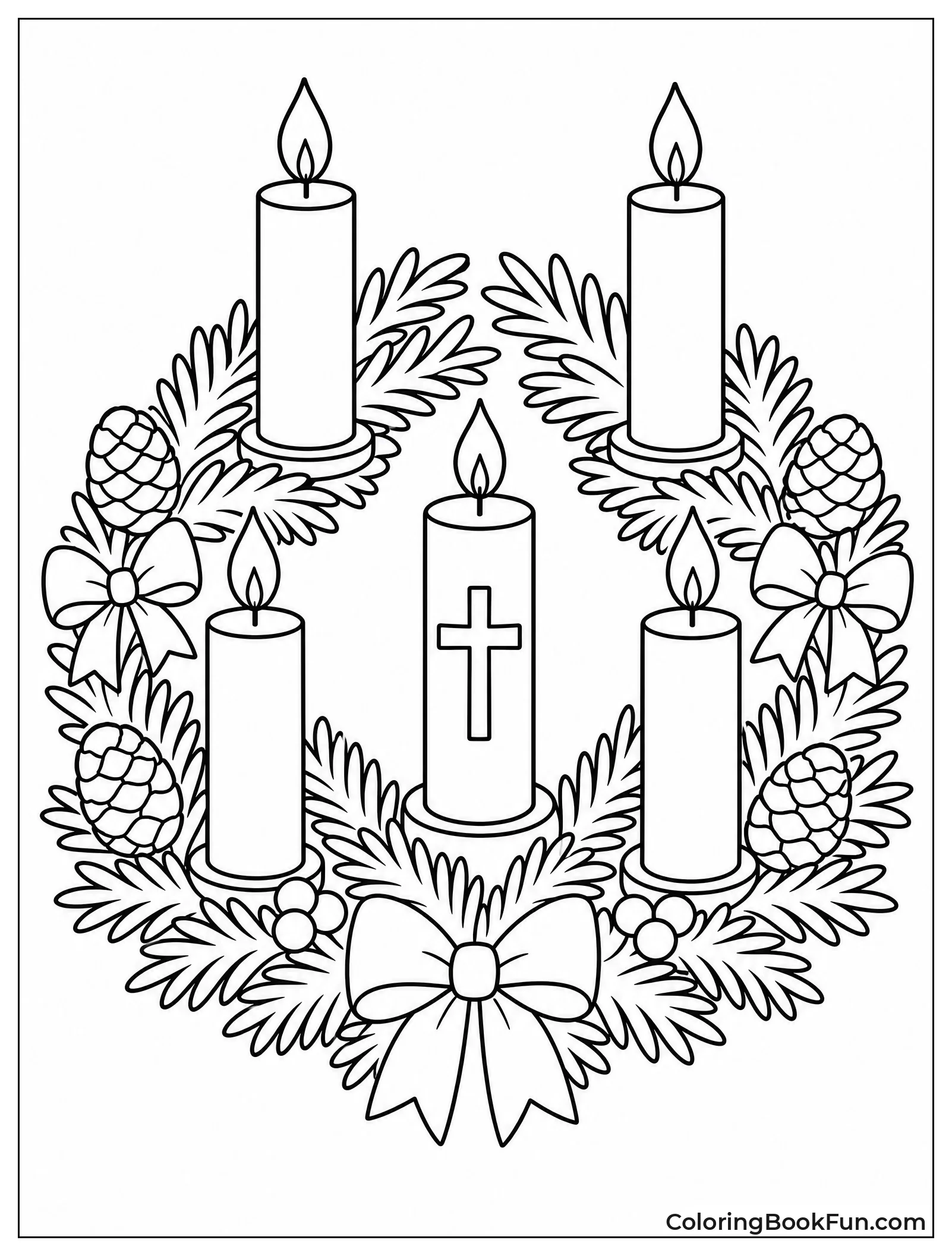 Traditional Advent Wreath Ready for Lighting