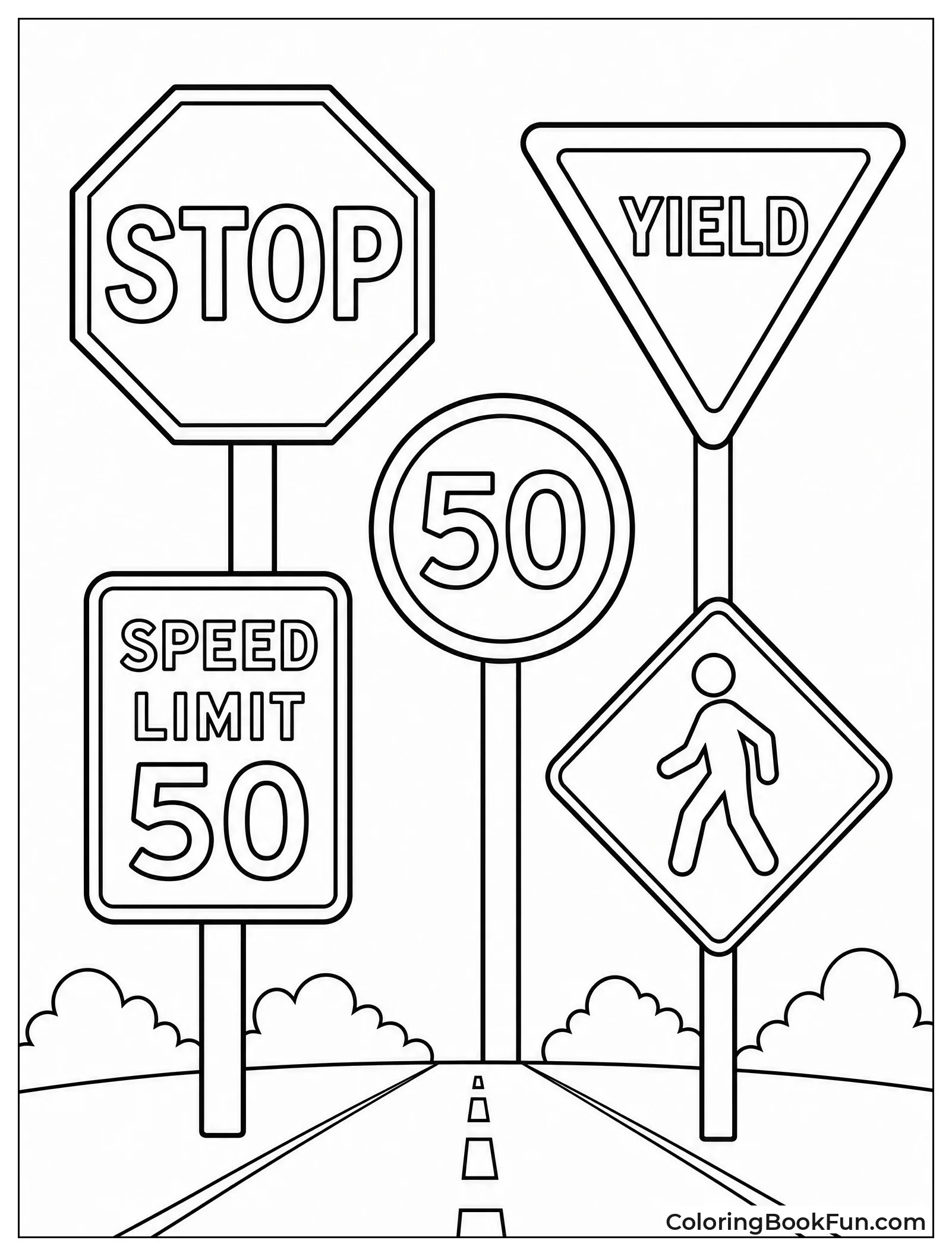Road Signs with Common Shapes