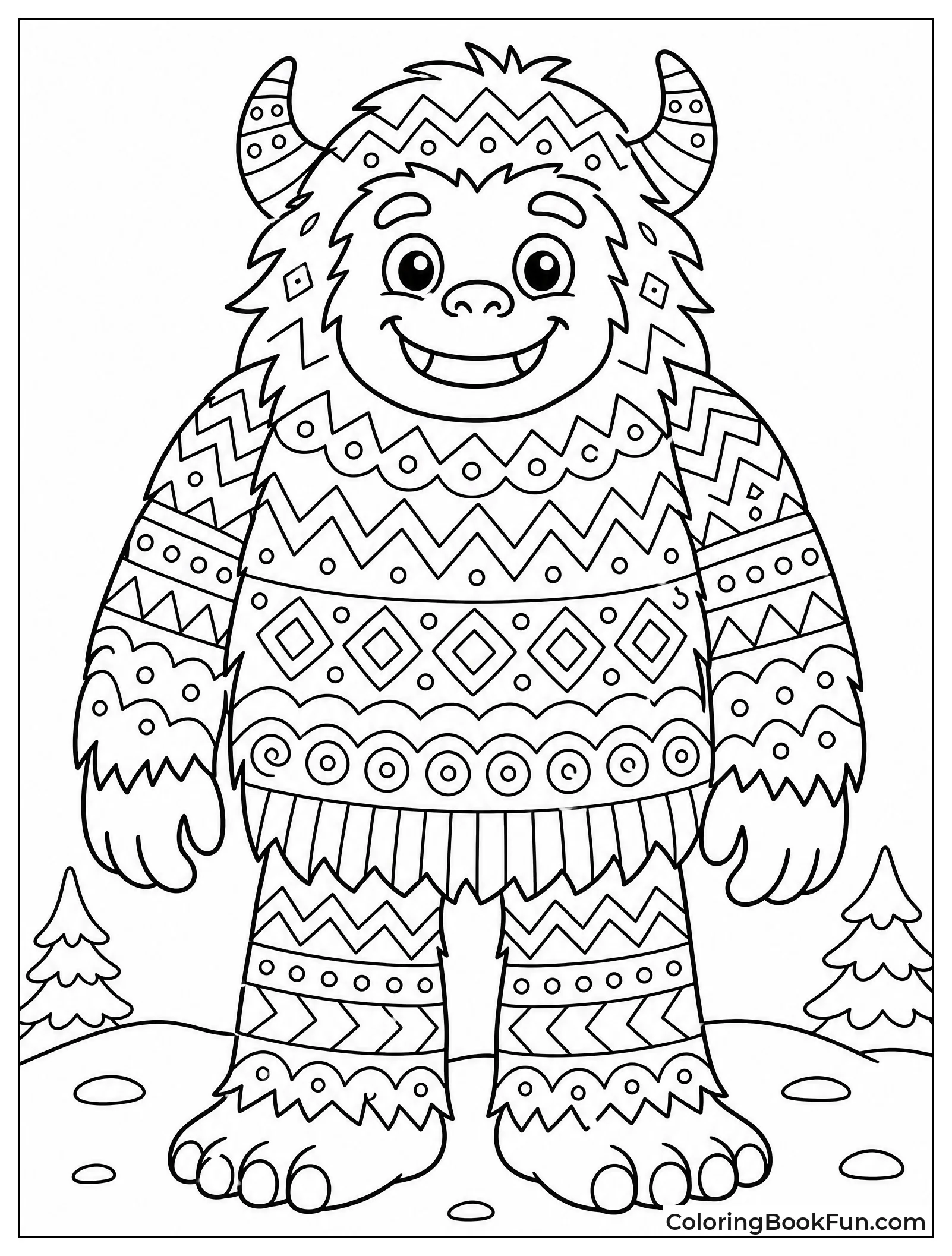 Yeti with Tribal Fur Patterns