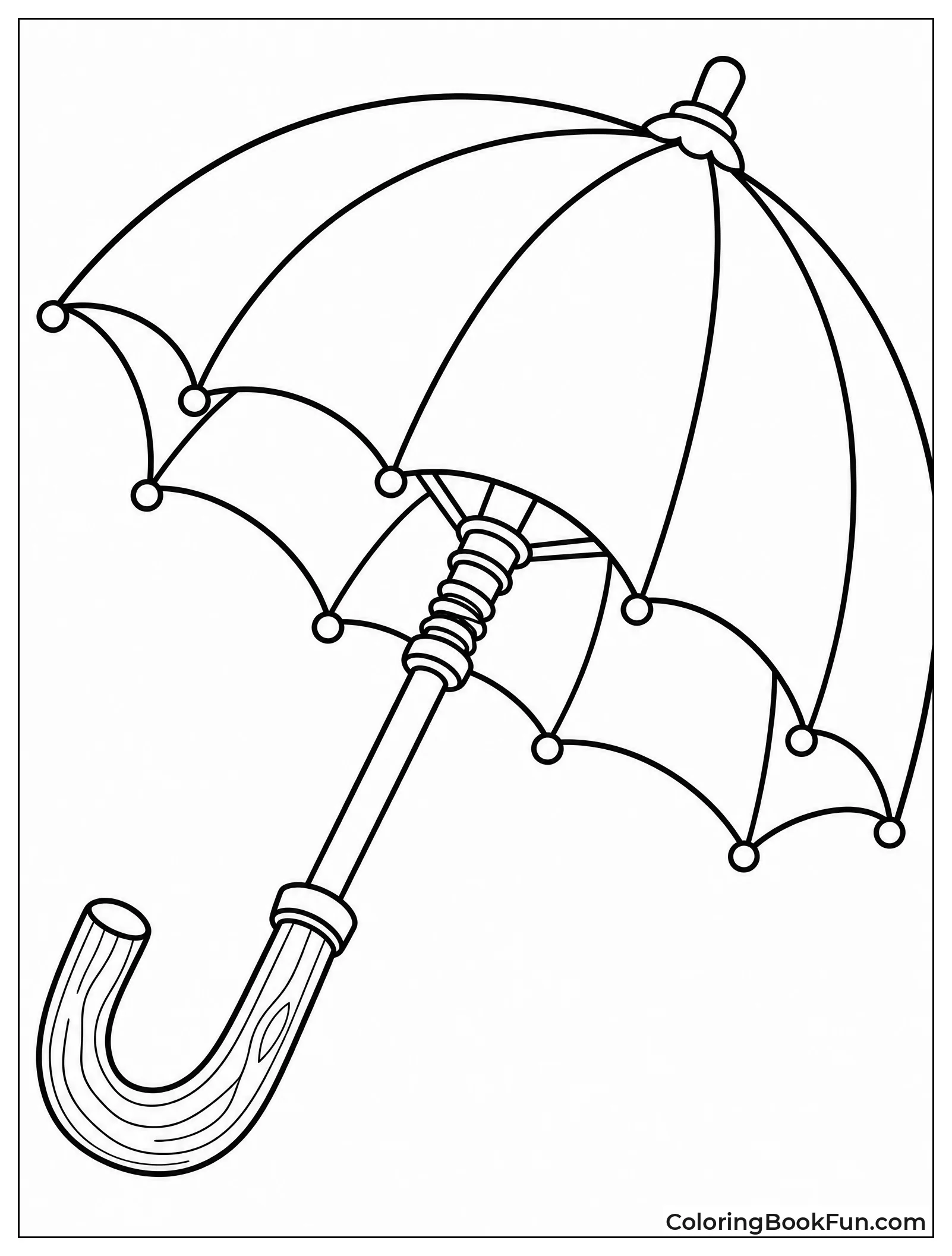 Close Up of Curved Umbrella Handle