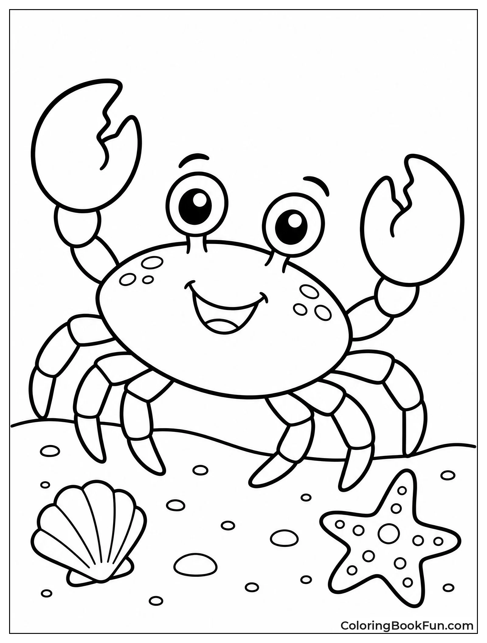 Cartoon Crab Scuttles Sideways