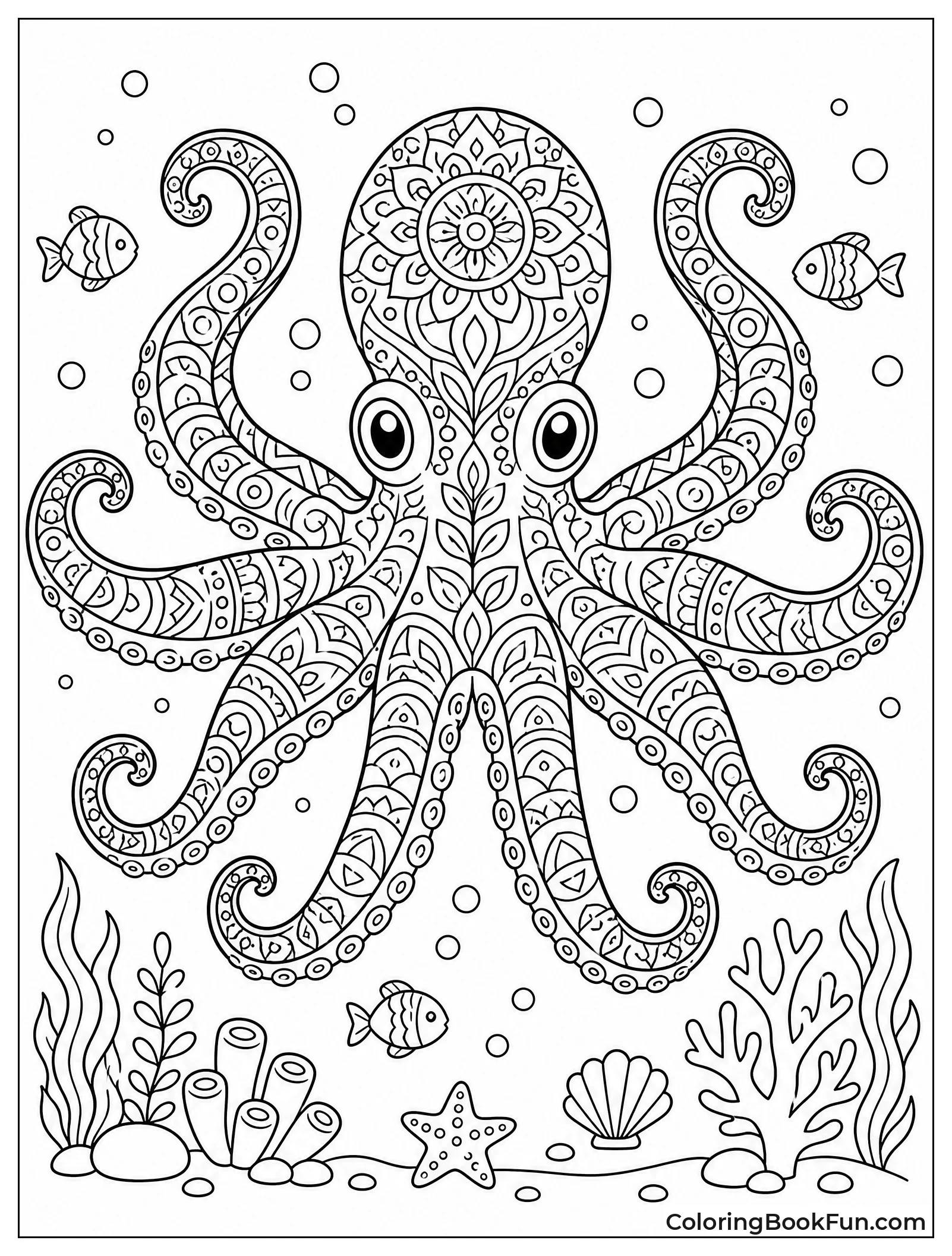 Mandala Octopus with Patterns