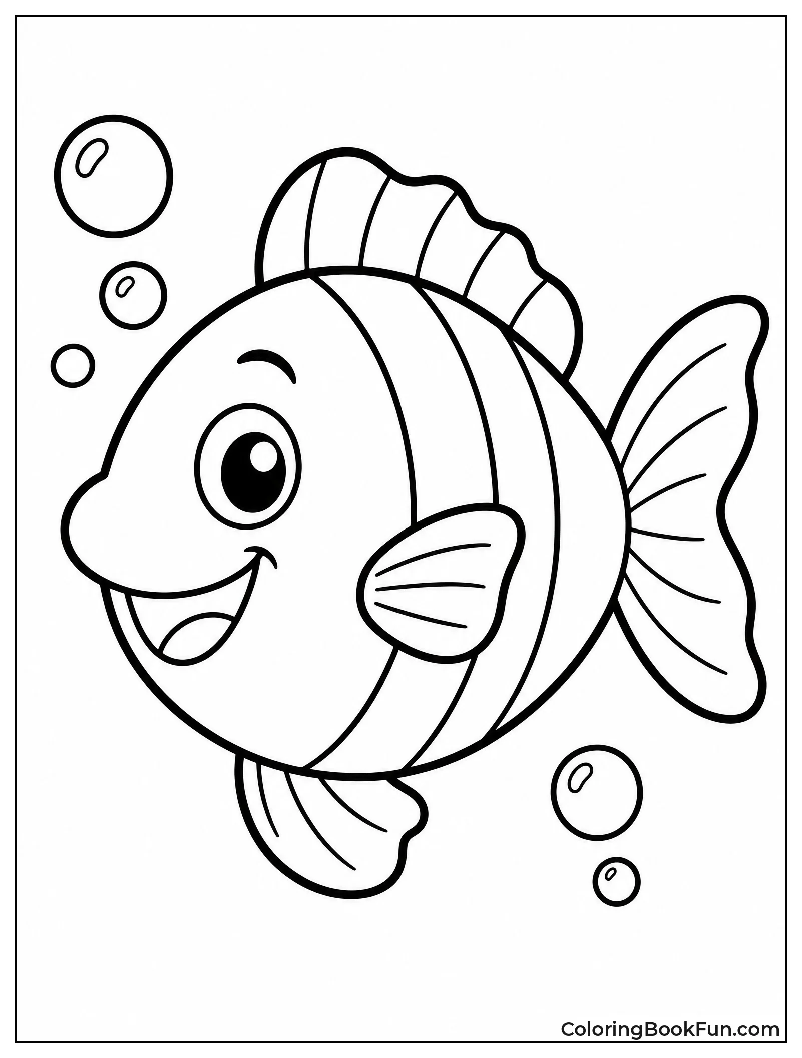 Smiling Fish with Bubbles