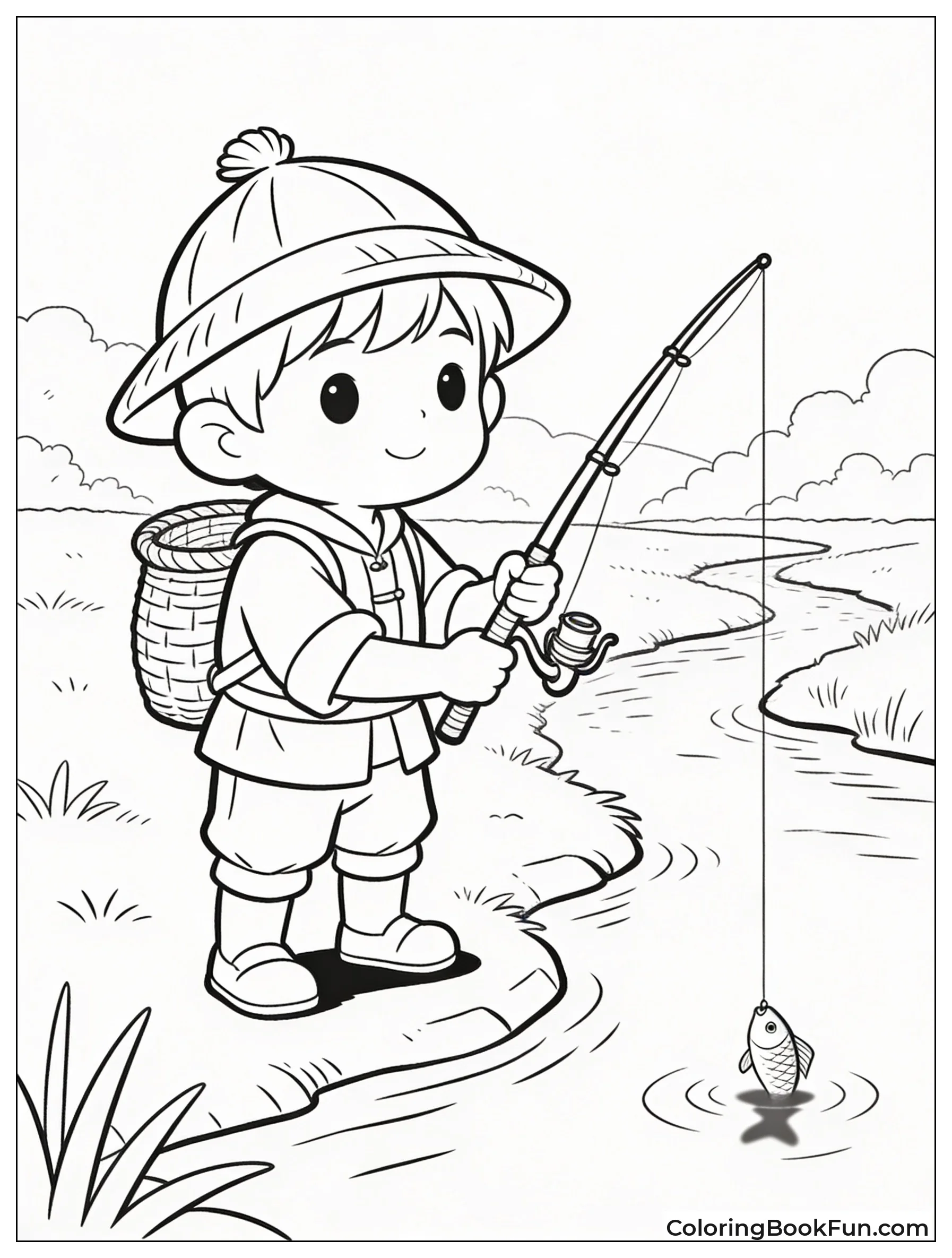 Villager Fishing by the River