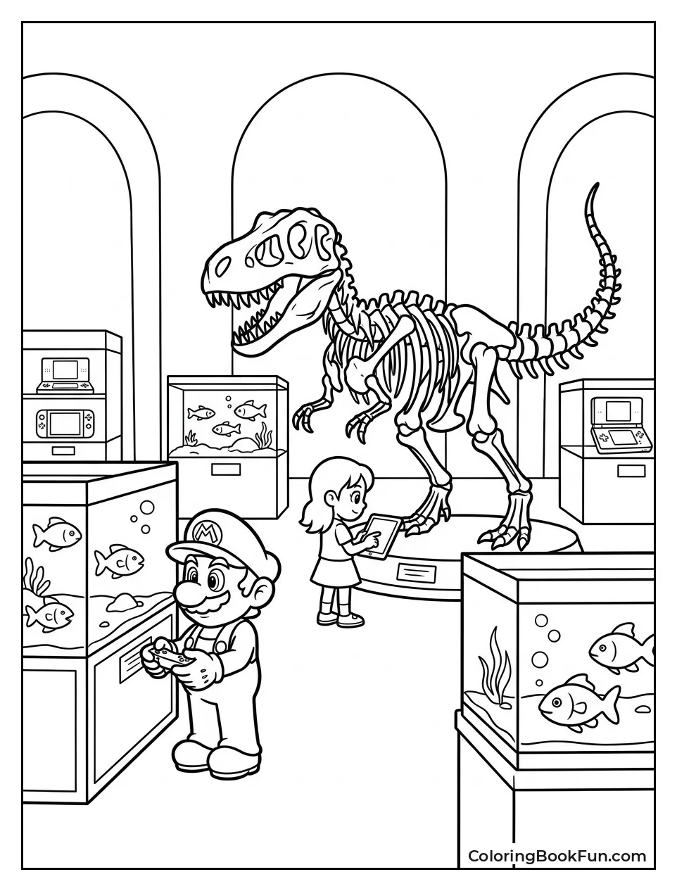 Museum with Dinosaur Skeleton